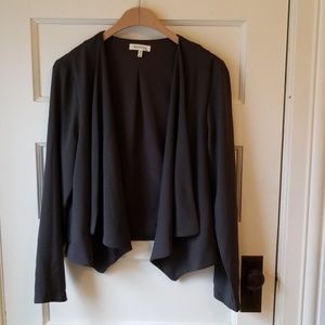 Charcoal Drape Front Blazer